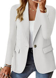 Nukty business casual outfits New Autumn Fashion Women Solid Button Blazers Coat Lapel Long Sleeve Hatless Casual Jacket Oversized Work Office Female Business