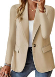 Nukty business casual outfits New Autumn Fashion Women Solid Button Blazers Coat Lapel Long Sleeve Hatless Casual Jacket Oversized Work Office Female Business