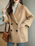 Nukty Wool Coat Elegance Coats and Jackets Women New In Autumn Winter Jacket Women Korean Style Long Sleeve Office Lady Trench Coat