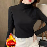 Women's turtleneck Long Sleeve Top Casual Matching T-Shirts & Blouses New In Office Lady's T-Shirts Winter Thermal Warm Blouse