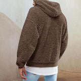 Nukty Warm Chic Pure Color Plush Autumn Hoodie Casual Men Hoodie Hooded for Home