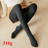 Nukty Thicken Thermal Tights Leggings Women Winter Fleece Velvet Thermo Stockings High Waist Elastic Slim Sexy Translucent Pantyhose