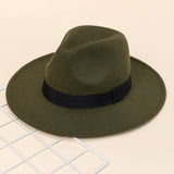 Nukty Autumn and Winter Men and Women's New Large Brimmed Hats, Fashionable Woolen Jazz Hats, English Style Top Hats