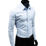 Nukty Classic Business Shirt  Breathable Not See Through Men's Shirt Men's Slim Fit Cotton Business Shirt