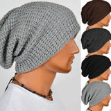 Nukty Men Women Beanie Knit Crochet Black Gray Hat Autumn Winter Soft Warm Loose Cap Skull Ski Hat Dance Bonnet Casual Fashion Cap