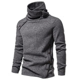 Nukty Autumn Winter Men Turtleneck Long Sleeve Sweater Korean Trend Solid Color Basic Shirt Knitted Button Design Pullover Man Clothes