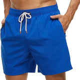 Nukty Men's Swim Trunks Beach Shorts Drawstring with Mesh Lining Elastic Waist Plain Breathable Soft Casual Daily Streetwear