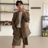 Brown Black Suit Jacket Men Fashion Social Mens Dress Jacket Korean Loose Casual Suit Jacket Mens Office Formal Jacket Coat