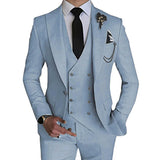 Nukty Fashion New Men Leisure Boutique Business Solid Color Wedding Suit Coat Pants Vest 3 Pcs Set Dress Blazers Jacket Trousers