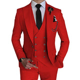 Nukty Fashion New Men Leisure Boutique Business Solid Color Wedding Suit Coat Pants Vest 3 Pcs Set Dress Blazers Jacket Trousers