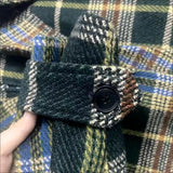 Nukty Vintage Thicken Plaid Woolen Coats Women Winter Belt Long Woolen Blends Jackets Single Breasted Luxury Overcoat Warm Abrigos New
