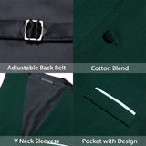 Nukty Designer Men's Vest Dark Green Solid Silk Satin Waistcoat Tie Bowtie Hanky Wedding Formal Male Suit Sleeveless Jacket Barry Wang