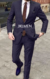 Nukty Men's Suit   Handsome Casual 2 Piece Suit For Men Wedding Tuxedos Notched Lapel Groomsmen  Business  Prom Blazer