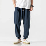 Nukty Cotton Linen Casual Harem Pants Men Joggers Man Summer Trousers Male Chinese Style Baggy Pants Harajuku Clothe
