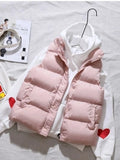 Nukty Women Winter Warm Cotton Padded Puffer Vests Sleeveless Parkas Jacket