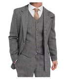 Nukty fashion suits for men Gentleman Suit Formal Business Tweed Men's Tuxedo Business Men's Three-piece Brown Suit