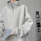 Nukty Turtleneck Hoodie Zipper Pullovers Streetwear Hip Hop Hooded Sweatshirt Men Clothing Korean Couples Harajuku Coat