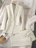 Nukty High Quality Office Ladies Pant Suit Solid Color Women Business Work Wear Blazer Jacket and Trouser Female Formal 2 Piece Sets