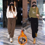 Nukty Winter Thickened and Padded Corduroy Pants Women New Women's Loose Bunched Feet Harlan Pants Women