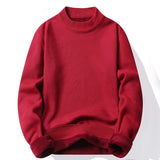 Nukty Men's Pullover Soft Sweater Winter Velvet Shirts Brand Clothing Knitted Fleece Warm Cold Blouse Slim Fit Bottom Shirts