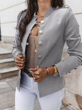 Nukty business casual outfits Casual O-neck Long Sleeve Jacket Outerwear Office Lady Spring Autumn Fashion Elegant Solid Blazer Coat For Women Female Top