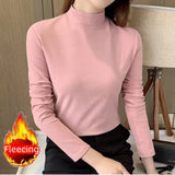 Women's turtleneck Long Sleeve Top Casual Matching T-Shirts & Blouses New In Office Lady's T-Shirts Winter Thermal Warm Blouse