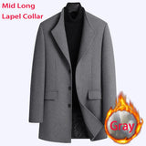 Nukty New Extra Long Wool Trench Coat Male Winter Brand Mens Cashmere Coat Slim Fit Woolen Peacoat Windbreaker Manteau Homme 4XL