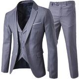 Nukty Business Suit Jacket Coat Blazers Trousers Waistcoat Men Wedding Three Pieces Pants Vest Large Size Professional Dress 3 Pcs Set