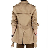 Nukty Autumn And Winter Mens Mid-Length Trench Coat Elegant British Solid Color Coat Korean Style Double-Breasted Casual Trench Coat