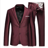 Nukty Men's Business Fashion High Quality Gentleman Black 2 Piece Suit Set / Blazers Coat Jacket Pants Classic Trousers