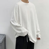 Nukty Loose Sweatshirts Men Solid T Shirt Neutral Streetwear Fashion Women Korean Clothes Cotton Pullover Long Sleeve T-shirts Man