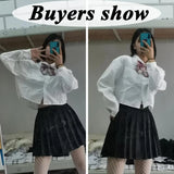 Nukty White Shirt For Women 2024 Spring Summer Casual Wild Long Sleeve Crop Tops Female Japanese Style Student Pocket Cropped Blouses