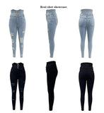 Nukty Pencil Pants Jeans Women Pencil Pants Bodycon High Waist Casual Long Pant Sheath Denim Trousers Tie Y2k Trouser Spring 2024