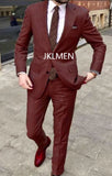 Nukty Men's Suit   Handsome Casual 2 Piece Suit For Men Wedding Tuxedos Notched Lapel Groomsmen  Business  Prom Blazer