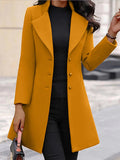 Nukty Autumn and Winter Coat Korean Solid Color Slim Mid-length Button Woolen Coat