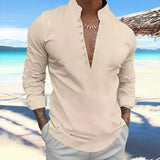 Nukty Man Hot Sell Men's Long Sleeve Shirt Spring and Summer Solid Color Lapel Casual Shirt, Casual Shirt