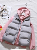 Nukty Women Winter Warm Cotton Padded Puffer Vests Sleeveless Parkas Jacket