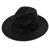 Nukty Autumn and Winter Men and Women's New Large Brimmed Hats, Fashionable Woolen Jazz Hats, English Style Top Hats