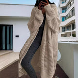 Nukty Women Pockets Sweater Cardigan Kintted Jacket Spring Autumn Crochet Loose Long Winter Maxi Warm Jumper Coat Cardigans