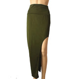 Nukty Fashion Split Skirts Women Sexy Long Sexy Skirts Open Side Split Skirt Long High Waist High Slit Maxi Skirt Black