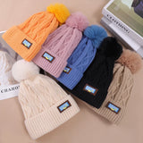 Nukty thicken Fur Pom Knitted Beanies Hat Female Plush Winter Fleece-lined Warm Hats for Women Girl's Outdoor Woolen Thermal Gorro Cap