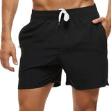 Nukty Men's Swim Trunks Beach Shorts Drawstring with Mesh Lining Elastic Waist Plain Breathable Soft Casual Daily Streetwear