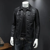 Nukty Black PU Jackets Men Spring Autumn Leather Jacket Coat Male Fashion Casual Motor Biker PU Leather Coat Big Size 5XL