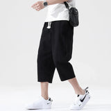 Nukty Summer Casual Pants Men's Wild Cotton and Linen Loose Linen Pants Korean Style Trend Nine-point Straight Trousers