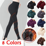 Nukty Women Winter Thermal Warm Thick Pantyhose Fluff Lined Stretch Slim Leggings Pants