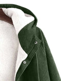 Nukty Jacket for Men Faux Fur Fluffy Corduroy Hooded Coats Solid Raglan Sleeve Jackets Fall Winter Streetwear Warm Outerwear