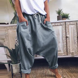 Nukty summer inspo Women's Casual Harem Crotch Pants, Fashionable Lace-up Harem Pants, Women Trousers, Oversized Hip-hop Streetwear Woman