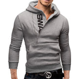 Nukty Men's Hoodies Long Sleeve Sweatshirts for Men Zipper Hooded Pullover High Neck Mens Sweatshirt Top Jacket Coat Black Sweater