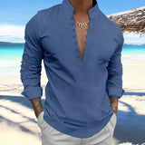 Nukty Man Hot Sell Men's Long Sleeve Shirt Spring and Summer Solid Color Lapel Casual Shirt, Casual Shirt