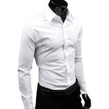 Nukty Classic Business Shirt  Breathable Not See Through Men's Shirt Men's Slim Fit Cotton Business Shirt